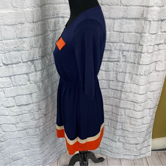 Sweet storm 3/4 sleeve elastic waist color block dress size small - Picture 4 of 8